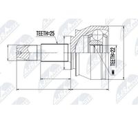 NTY NPZ-FT-032 Kit giunti semiasse per OPEL Corsa D Schrägheck (S07) Anteriore
