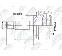 NTY NPZ-HD-051 Kit giunti semiasse per HONDA CR-V III (RE) FR-V (BE) Anteriore