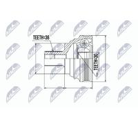NTY NPZ-SK-007 Kit giunti semiasse per VW GOLF VI (5K1) Golf V Schrägheck (1K1)