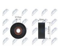 NTY RNK-AU-053 Galoppino/Guidacinghia, Cinghia trapezoidale per AUDI,VW