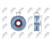 NTY RNK-AU-068 Rullo tenditore cinghia Poly-V