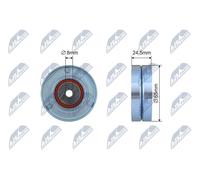 NTY RNK-AU-069 Rullo tenditore, Cinghia Poly-V per AUDI,SKODA,VW