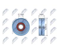 NTY Rullo tenditore, Cinghia Poly-V compatibile con AUDI VAG RNK-AU-074