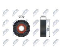 NTY RNK-AU-083 Rullo tenditore, Cinghia Poly-V per AUDI,VW
