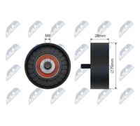 Rullo tenditore cinghia trapezoidale Plastica RNK-BM-072 NTY per BMW 7 8