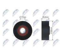 NTY RNK-CH-031 Rullo tenditore, Cinghia trapezoidale per DODGE,JEEP,MERCEDES-BEN