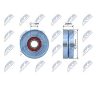 Rullo tenditore cinghia trapezoidale Metallo RNK-CH-042 NTY per CHRYSLER JEEP