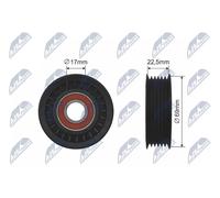 Rullo tendicinghia trapezoidale RNK-FR-046 NTY per FORD VOLVO