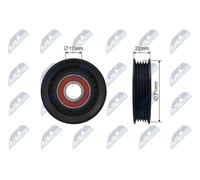 NTY RNK-FR-057 Rullo tenditore, Cinghia Poly-V per FORD
