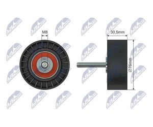 NTY RNK-FR-059 Rullo tenditore, Cinghia Poly-V per FORD