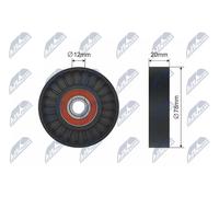 NTY Rullo tenditore, Cinghia trapezoidale compatibile con HYUNDAI KIA RNK-HY-513