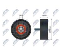 Rullo tenditore cinghia trapezoidale Plastica RNK-HY-520 NTY per KIA HYUNDAI