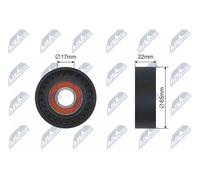 NTY Rullo tenditore, Cinghia trapezoidale compatibile con MERCEDES-BENZ