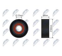 NTY RNK-MZ-013A Rullo tenditore, Cinghia Poly-V per MAZDA