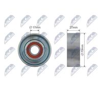 NTY RNK-NS-037 Rullo tenditore, Cinghia Poly-V per NISSAN