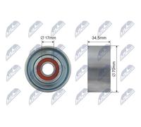 NTY RNK-NS-038 Rullo tenditore, Cinghia Poly-V per NISSAN