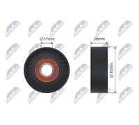 NTY RNK-PL-015 Rullo tenditore, Cinghia Poly-V per CHEVROLET,OPEL,SUZUKI,VAUXHAL