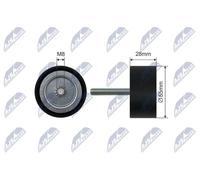 NTY RNK-PL-030 Rullo tenditore, Cinghia Poly-V per OPEL