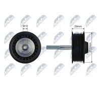NTY RNK-PS-002 Rullo tenditore, Cinghia Poly-V per PORSCHE