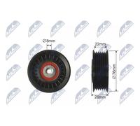 NTY Rullo tenditore, Cinghia Poly-V compatibile con VW VAG RNK-VW-029
