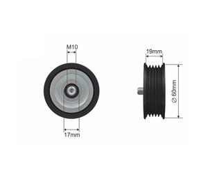 NTY Rullo Di Guida/Deviazione Cinghia A V Per Hyundai I30 GD 1.6 CRDi