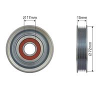 NTY Rullo Di Guida/Deviazione Cinghia A V Per Subaru Forester SG 2.0 X AWD