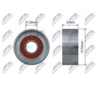 NTY Rullo Di Guida Per Cinghia A V V Honda CR-V III RE 2.2i-CTDI 4WD