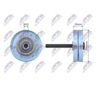 NTY Rullo Guida/Cambio Cinghia Servizi a Coste RNK-WW-009 76mm 24mm