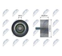 NTY Rullo Guida/Potenza Cinghia Poly-V RNK-HY-521 Hyundai KIA 60x28x10 mm