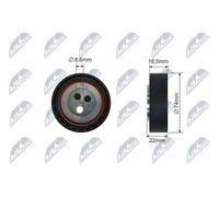 NTY Rullo Tendicinghia A Cinghie A Coste Keilrippen RNK-FT-020 Per Fiat Iveco