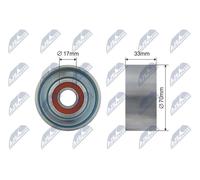 NTY Rullo Tendicinghia a Coste Keilrippen RNK-NS-026 Per Nissan, 70 mm