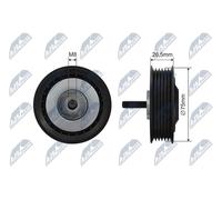 NTY RNK-WW-037 Rullo tenditore cinghia Poly-V