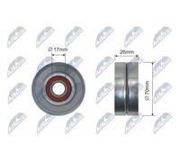 NTY Rullo Tendicinghia Kegilrippen RNK-CH-008A Per Chrysler Jeep, 70 mm x 17 mm
