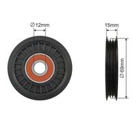 NTY Rullo Tensionatore Cinghia A V Fatta Per Nissan Note E11 NE11 1.4