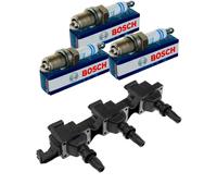 Nty Set Bobina + 3x Bosch Candela per Peugeot 406 Coupé 8C 3.0 V6 24V 8B