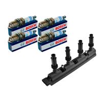 Nty Set Bobina + 4x Bosch Candela per Chevrolet Aveo Hatchback T300 1.4