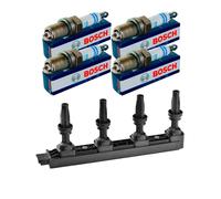 Nty Set Bobina + 4x Bosch Candela per Citroën C-Elysee C3 III SX 1.6 Vti
