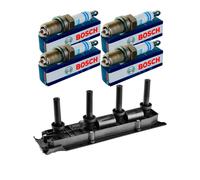 Nty Set Bobina + 4x Bosch Candela per Opel Astra G Cabriolet F67 2.2 16V