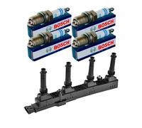 Nty Set Bobina + 4x Bosch Candela per Opel Zafira A F75_2.0 OPC Speedster