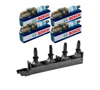 Nty Set Bobina + 4x Bosch Candela per Peugeot 407 Coupé 6C_2.2 16V 6D