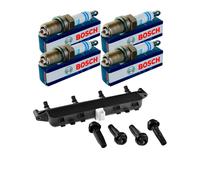 Nty Set Bobina Accensione + 4x Bosch Candela di per Peugeot 206 Hatchback 2A/C