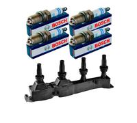 Nty Set Bobina Accensione + 4x Bosch Candela per Peugeot 206 cc " 2D 1.6 16V 307