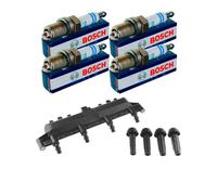 Nty Set Bobina Accensione + 4x Bosch Candela per Peugeot 206 Hatchback 2A/C