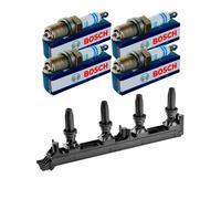 Nty Set Bobina Accensione + 4x Bosch Candela per Peugeot 307 Cc 3B 2.0 16V 3E 3H