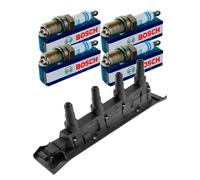Nty Set Bobina Accensione + 4x Bosch Candela per Saab 9-3 Cabriolet YS3D 2.3i