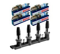 NTY Set Bobina Accensione + 4x BOSCH Candele Opel Astra J 1.8 1.6
