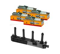 Nty Set Bobina Accensione + 4x Nkg Candela per Daewoo Nubira Berlina Klan