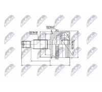 NTY Kit giunti, Semiasse compatibile con MITSUBISHI NPZ-MS-006