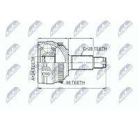 NTY Set Semiasse Giunto Omocinetico NPZ-DW-028 Ssangyong ABS Sensorring