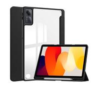 NTYHNFMIH Lanshui Accessori, Transparent Back Shell Acrylic Triple Fold Protective Case Suitable for Redmi Pad 2 11 inch 2025(Nero)